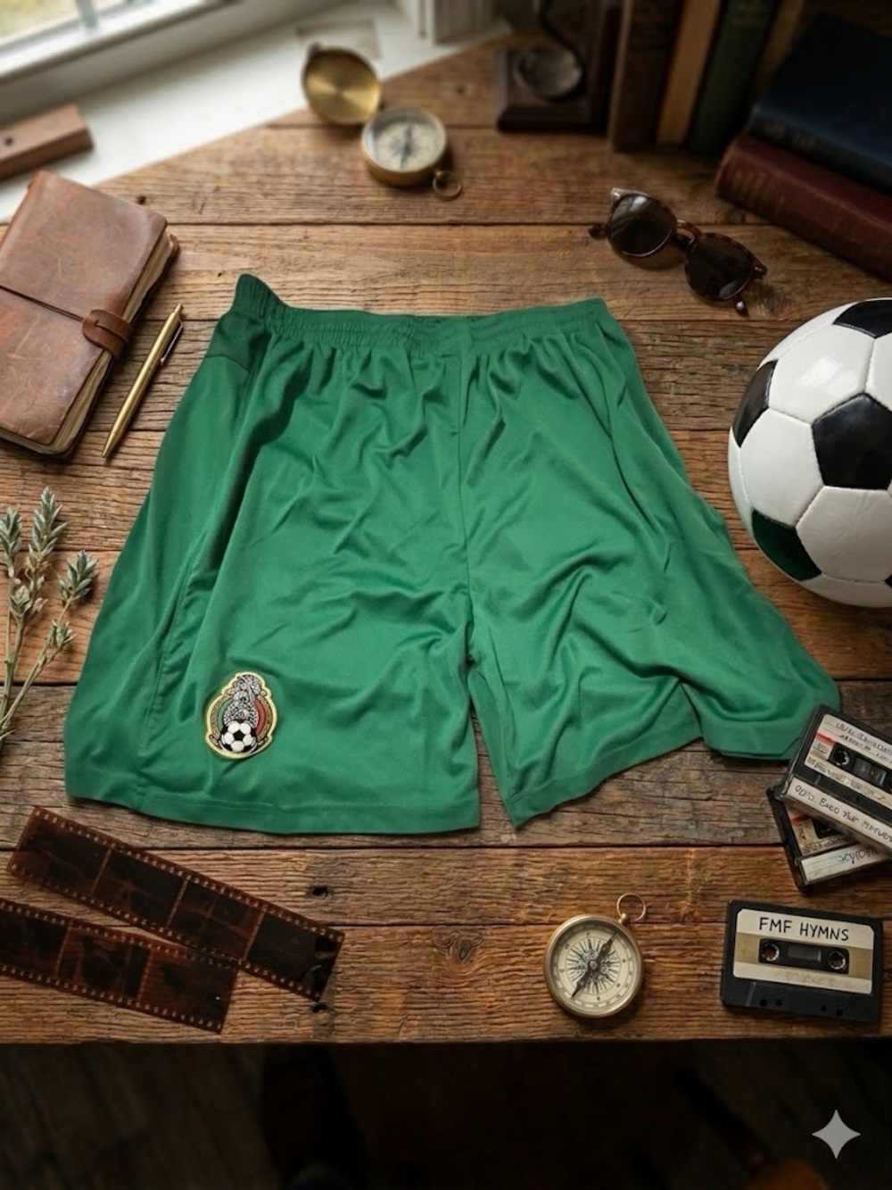 Kids Mexico National Soccer Shorts with Team Crest